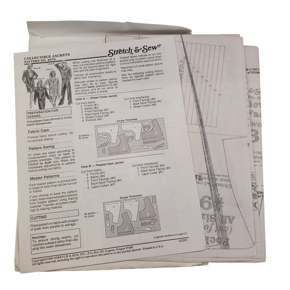 Collectible Jackets Sewing Pattern Ann Person Collectibles UNCUT Vintage 90s 80s - Picture 4 of 5